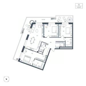 2-к квартира, вторичка, 143м2, 5/10 этаж