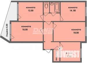 4-к квартира, вторичка, 75м2, 8/9 этаж
