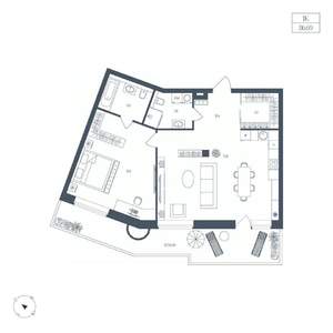 1-к квартира, вторичка, 87м2, 3/9 этаж