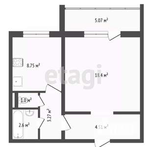1-к квартира, вторичка, 40м2, 3/10 этаж