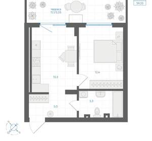 1-к квартира, вторичка, 39м2, 1/18 этаж