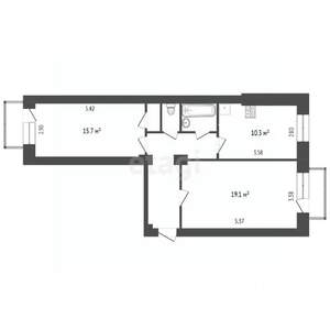 2-к квартира, вторичка, 60м2, 5/5 этаж