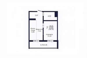 1-к квартира, вторичка, 35м2, 7/10 этаж