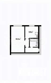 1-к квартира, вторичка, 31м2, 3/5 этаж