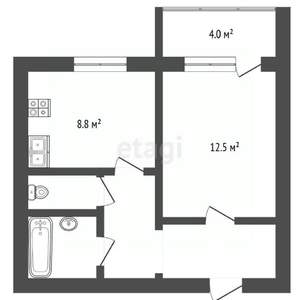 1-к квартира, вторичка, 31м2, 9/9 этаж