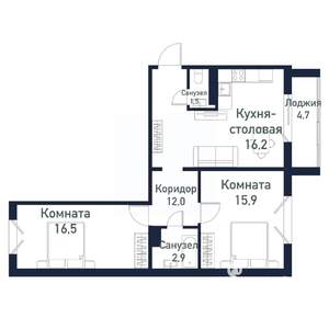 2-к квартира, вторичка, 65м2, 5/10 этаж