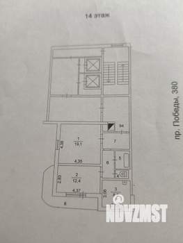2-к квартира, вторичка, 53м2, 14/17 этаж