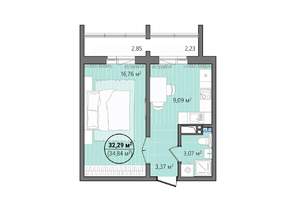 1-к квартира, вторичка, 38м2, 5/16 этаж