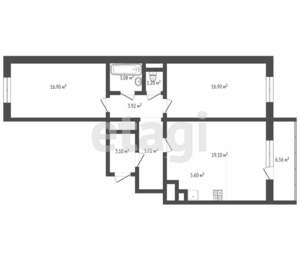 2-к квартира, вторичка, 76м2, 11/18 этаж