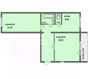 2-к квартира, вторичка, 57м2, 4/10 этаж