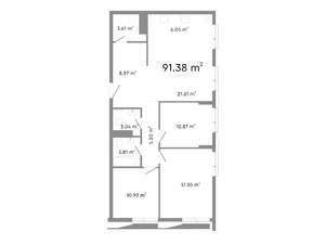 4-к квартира, строящийся дом, 91м2, 8/24 этаж