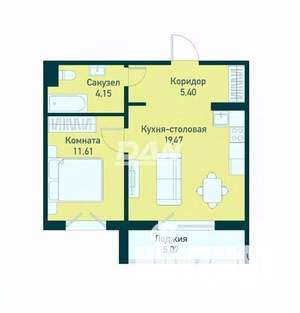 1-к квартира, вторичка, 41м2, 8/10 этаж