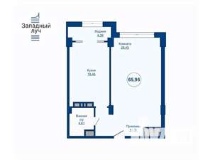 2-к квартира, вторичка, 66м2, 8/25 этаж