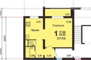 1-к квартира, вторичка, 35м2, 3/10 этаж