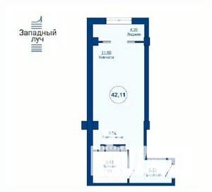 1-к квартира, вторичка, 42м2, 12/24 этаж