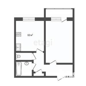 1-к квартира, вторичка, 32м2, 7/9 этаж