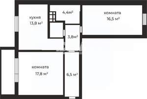 2-к квартира, вторичка, 65м2, 4/10 этаж