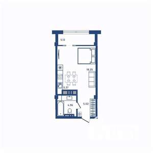 1-к квартира, вторичка, 34м2, 15/23 этаж