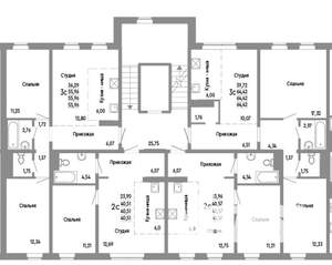 2-к квартира, строящийся дом, 64м2, 2/10 этаж