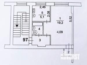 1-к квартира, вторичка, 32м2, 5/5 этаж