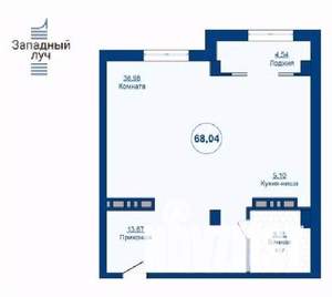 1-к квартира, вторичка, 68м2, 12/24 этаж