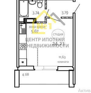 Студия квартира, сданный дом, 24м2, 3/10 этаж