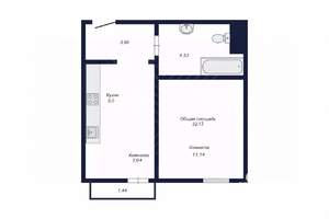 1-к квартира, вторичка, 32м2, 6/10 этаж