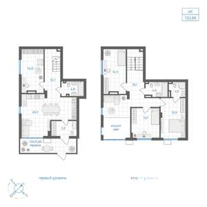 4-к квартира, вторичка, 131м2, 1/8 этаж