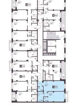 1-к квартира, вторичка, 55м2, 9/17 этаж