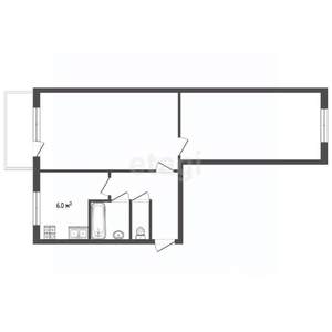 2-к квартира, вторичка, 43м2, 4/10 этаж