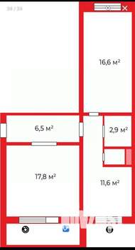 2-к квартира, вторичка, 57м2, 10/10 этаж