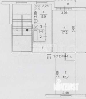 2-к квартира, вторичка, 46м2, 3/5 этаж