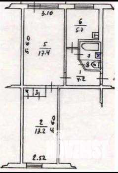 2-к квартира, вторичка, 41м2, 4/5 этаж