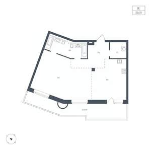 1-к квартира, вторичка, 87м2, 3/9 этаж