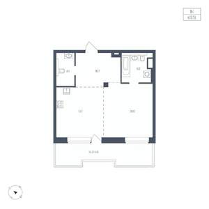 1-к квартира, вторичка, 64м2, 4/9 этаж
