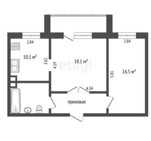 2-к квартира, вторичка, 57м2, 6/10 этаж