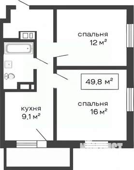 2-к квартира, вторичка, 50м2, 17/26 этаж