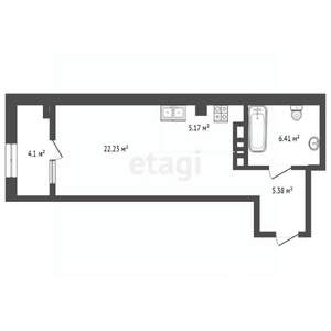 Студия квартира, вторичка, 40м2, 18/23 этаж