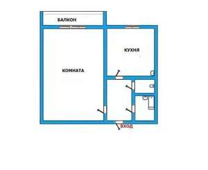 1-к квартира, вторичка, 34м2, 6/9 этаж