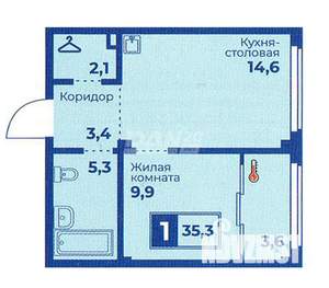 1-к квартира, вторичка, 36м2, 21/23 этаж