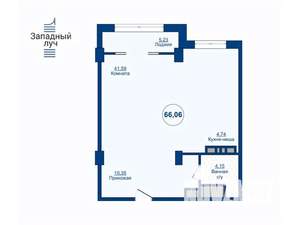 1-к квартира, вторичка, 66м2, 21/24 этаж