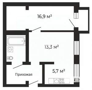 2-к квартира, вторичка, 49м2, 4/4 этаж