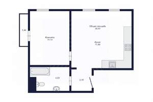 1-к квартира, вторичка, 36м2, 6/10 этаж