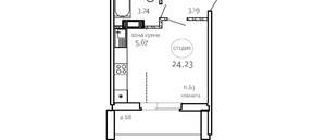 Студия квартира, вторичка, 27м2, 2/10 этаж
