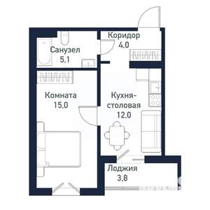 1-к квартира, вторичка, 36м2, 8/10 этаж