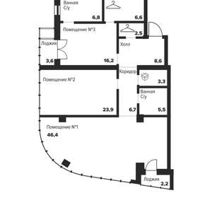 2-к квартира, вторичка, 127м2, 10/29 этаж
