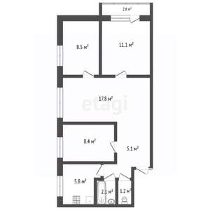 4-к квартира, вторичка, 61м2, 3/5 этаж