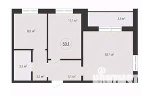 2-к квартира, вторичка, 50м2, 5/10 этаж
