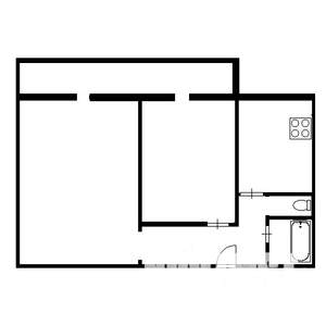 2-к квартира, вторичка, 45м2, 4/5 этаж