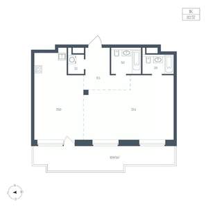 1-к квартира, вторичка, 83м2, 4/7 этаж